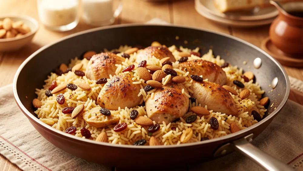 Arroz exótico com frango